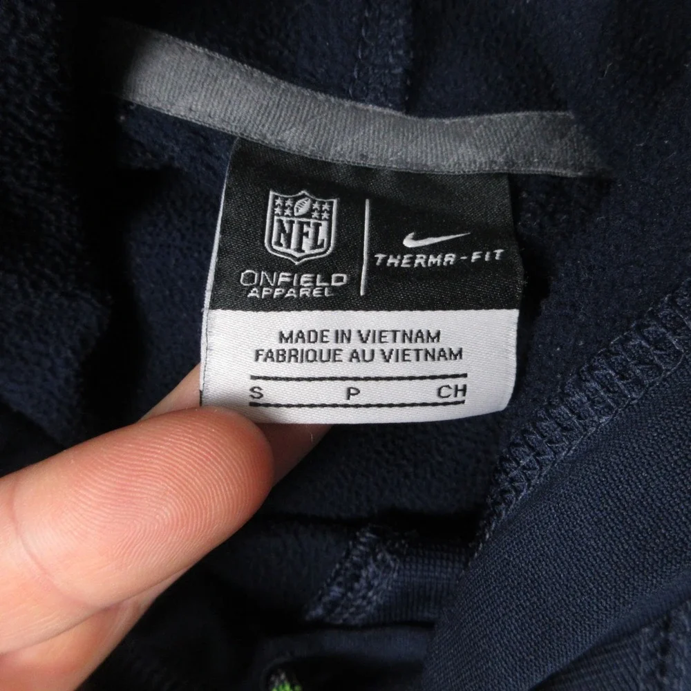 Seattle Seahawks Sweater Mens Small Blue Hoodie Sweatshirt Nike On Field NFL